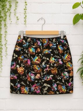 SHEIN Multicolor Sequin Mini Skirt with Black Base